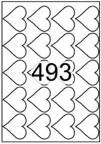 Heart shape labels 50mm x 53mm - Vinyl PVC Labels