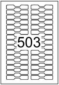 Dumbell shape labels 80mm x 15mm - Synthetic Labels