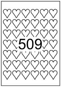 Heart shape labels 28mm x 30mm White Paper Labels