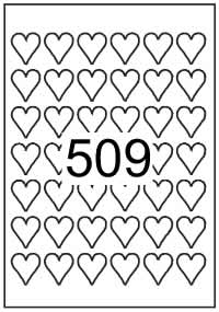 Heart shape labels 28mm x 30mm Solid Colours Paper Labels