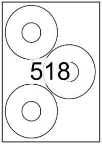 CD labels 115 mm diameter - Fluorescent Paper Labels