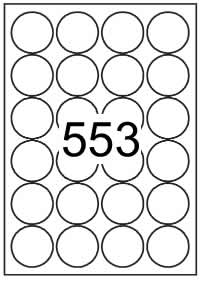 Circle label 45mm diameter - Fluorescent Paper Labels