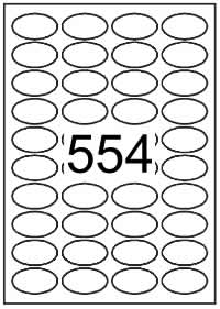 Oval shape labels 45mm x 25mm - White Paper Labels