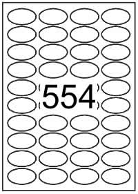 Oval shape labels 45mm x 25mm - Speciality Paper Labels