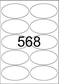 Oval Label 98 mm x 52 mm - Solid Colours Paper Labels