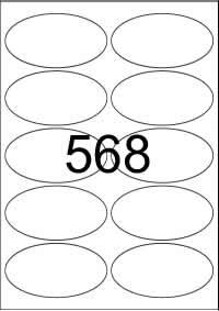 Custom Printed White Matt Paper Oval Labels - 98mm x 52mm