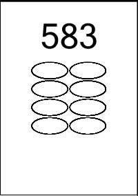 Oval Label 55 mm x 25 mm - Vinyl PVC Labels