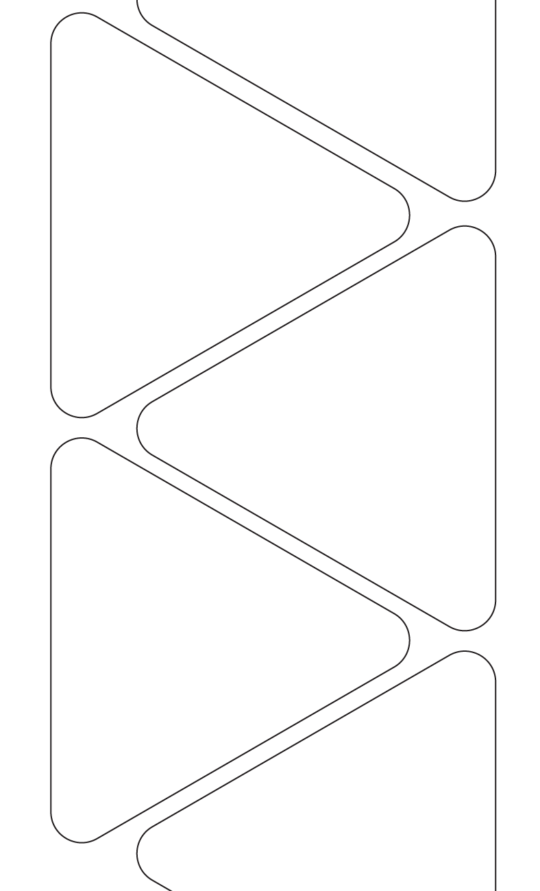 Triangle Labels 133.028mm x 150.003mm - 850 labels per roll Triangle Labels 133.028mm x 150.003mm - 850 labels per roll