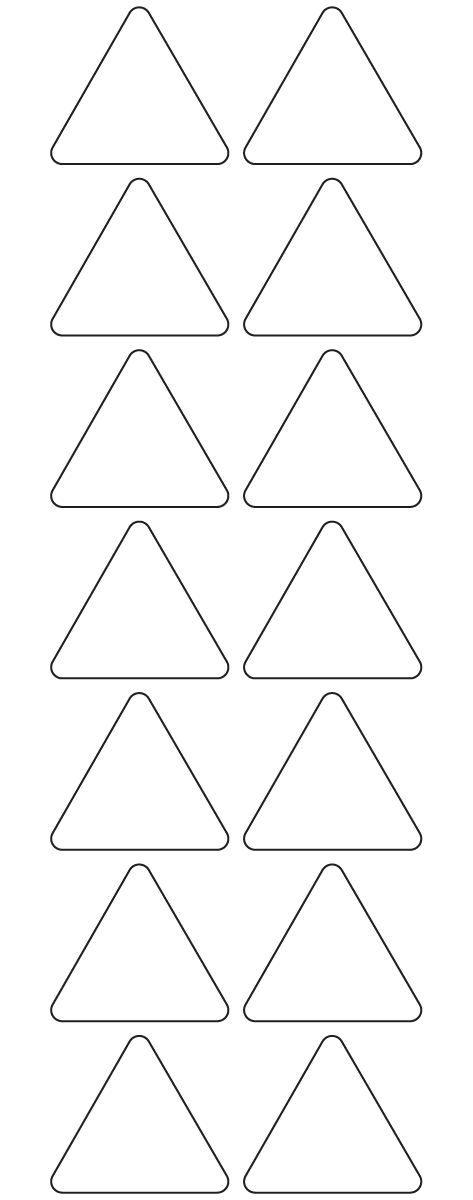 Triangle Labels 45mm x 39.8mm - 3220 labels per roll Triangle Labels 45mm x 39.8mm - 3220 labels per roll