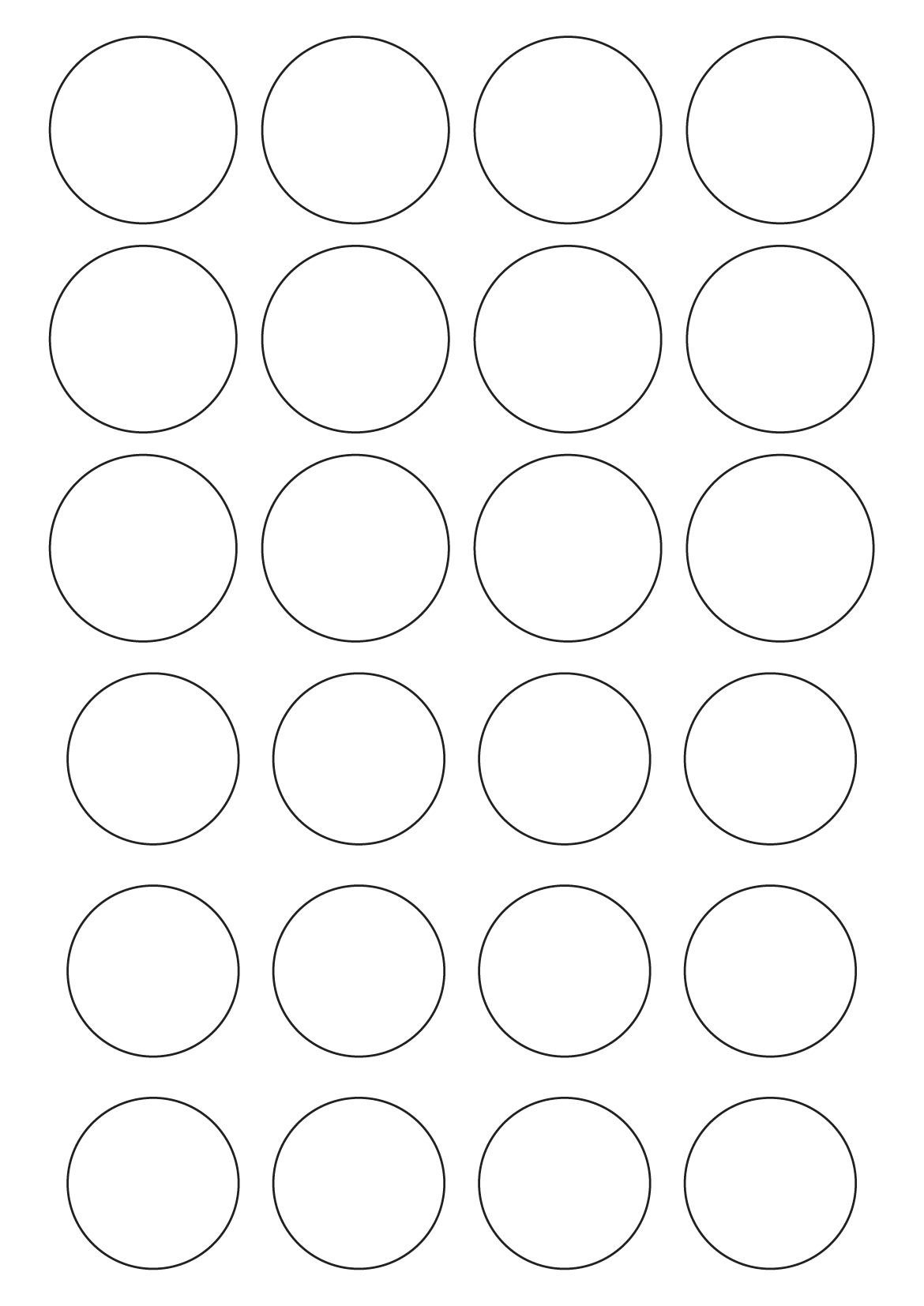 30062 - Label Size Circles - 24 label(s) per sheet 30062 - Label Size Circles - 24 label(s) per sheet