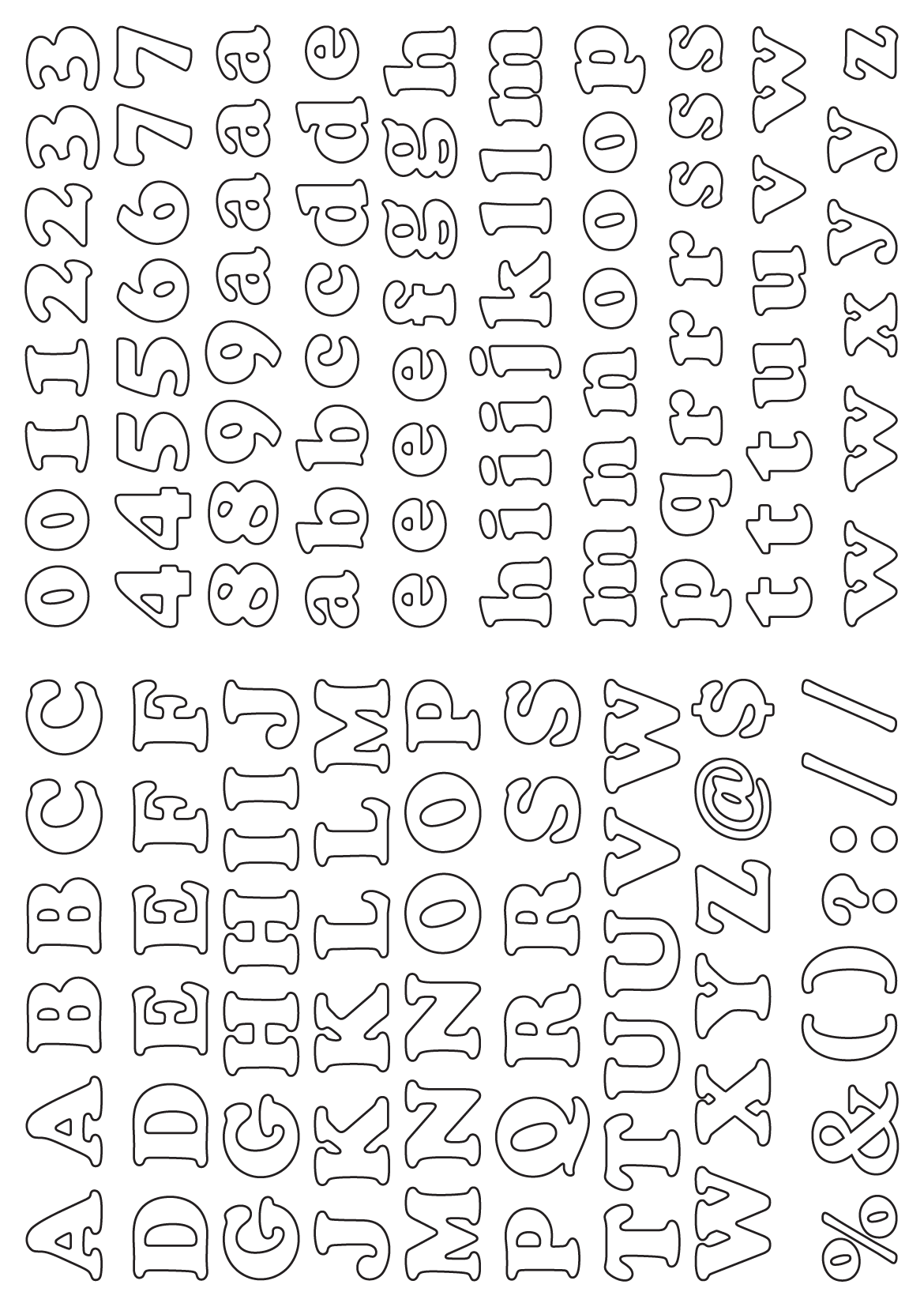 30117 - Label Size Alphabet - 134 label(s) per sheet 30117 - Label Size Alphabet - 134 label(s) per sheet