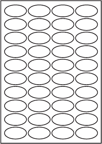 817 - Oval Labels 65 mm x 35 mm - A3 sheets