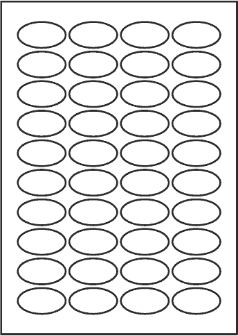 818 - Oval Labels 65 mm x 35 mm - SRA3 sheets